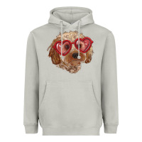 Moon Dust toy poodle with love glasses Heavyweight Hoodie - RanaPortraitStore