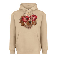 Mushroom toy poodle with love glasses Heavyweight Hoodie - RanaPortraitStore