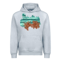 Heather Grey wood leather patch Urban Hoodie - AdoDesignShop