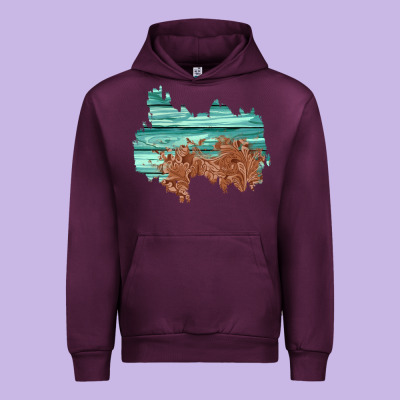 Wood Leather Patch Urban Hoodie Designed By Adodesignshop