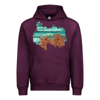 Mauve Wine wood leather patch Urban Hoodie - AdoDesignShop