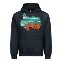 Navy wood leather patch Urban Hoodie - AdoDesignShop