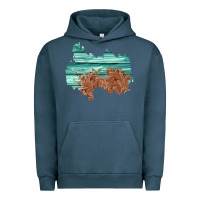 Pigment Midnight Navy wood leather patch Urban Hoodie - AdoDesignShop