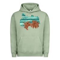 Pigment Oil Green wood leather patch Urban Hoodie - AdoDesignShop