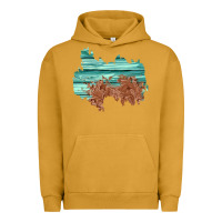 Pigment Peanut Butter wood leather patch Urban Hoodie - AdoDesignShop