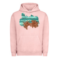 Pigment Salmon wood leather patch Urban Hoodie - AdoDesignShop