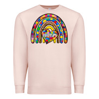 Pale Pink autism rainbow Premium Sweatshirt - Zillion Design Studio