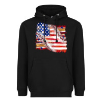 Black baseball american flag Heavyweight Hoodie - texasbilliewilder