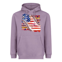Lavender baseball american flag Heavyweight Hoodie - texasbilliewilder