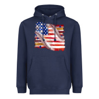 Navy baseball american flag Heavyweight Hoodie - texasbilliewilder