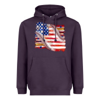 Plum baseball american flag Heavyweight Hoodie - texasbilliewilder