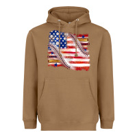 Toasted Coconut baseball american flag Heavyweight Hoodie - texasbilliewilder