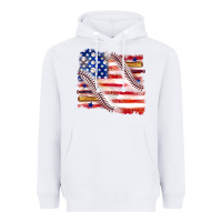 White baseball american flag Heavyweight Hoodie - texasbilliewilder