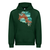Forest Green wood leather patch Urban Hoodie - AdoDesignShop