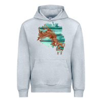Heather Grey wood leather patch Urban Hoodie - AdoDesignShop