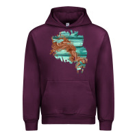 Mauve Wine wood leather patch Urban Hoodie - AdoDesignShop