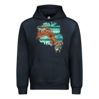 Navy wood leather patch Urban Hoodie - AdoDesignShop