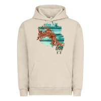 Pigment French Oak wood leather patch Urban Hoodie - AdoDesignShop