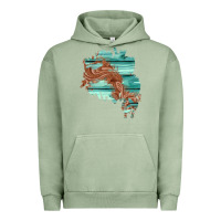 Pigment Oil Green wood leather patch Urban Hoodie - AdoDesignShop