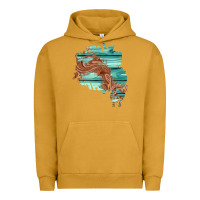 Pigment Peanut Butter wood leather patch Urban Hoodie - AdoDesignShop
