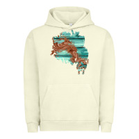 Pigment Pistachio wood leather patch Urban Hoodie - AdoDesignShop