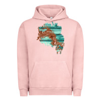 Pigment Salmon wood leather patch Urban Hoodie - AdoDesignShop