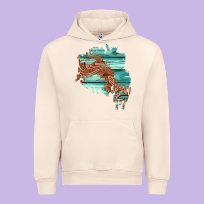 Wood Leather Patch Urban Hoodie Designed By Adodesignshop