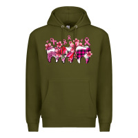 Army Green cancer ribbon with teeth Premium Hoodie - AdoDesignShop