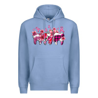 Colony Blue cancer ribbon with teeth Premium Hoodie - AdoDesignShop