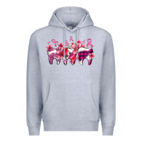 Heather Grey cancer ribbon with teeth Premium Hoodie - AdoDesignShop