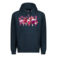 Navy cancer ribbon with teeth Premium Hoodie - AdoDesignShop