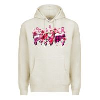 Oatmeal Heather cancer ribbon with teeth Premium Hoodie - AdoDesignShop