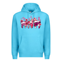 Ocean Blue cancer ribbon with teeth Premium Hoodie - AdoDesignShop