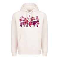 Pale Pink cancer ribbon with teeth Premium Hoodie - AdoDesignShop