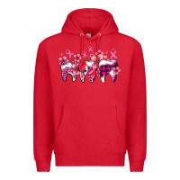 Red cancer ribbon with teeth Premium Hoodie - AdoDesignShop