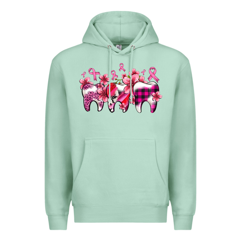 Cancer Ribbon With Teeth Premium Hoodie by AdoDesignShop | Teevron