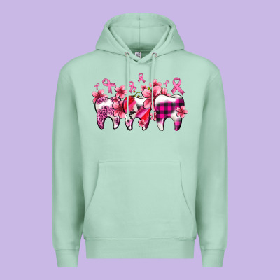 Cancer Ribbon With Teeth Premium Hoodie Designed By Adodesignshop