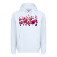 White cancer ribbon with teeth Premium Hoodie - AdoDesignShop
