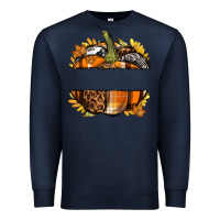 Navy Personalized Fall Pumpkin Premium Sweatshirt - texasbilliewilder
