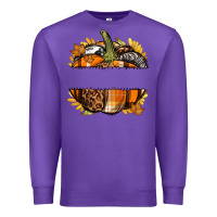 Purple Personalized Fall Pumpkin Premium Sweatshirt - texasbilliewilder