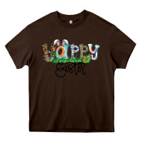 Chocolate Brown Happy Easter Heavy Core Tee - CowhideDigitalArt