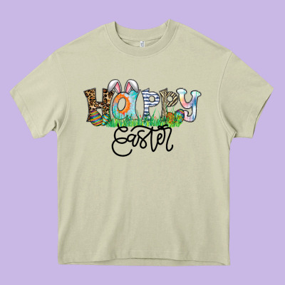 Happy Easter Heavy Core Tee Designed By Cowhidedigitalart