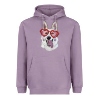 Lavender white shepherd with love glasses Heavyweight Hoodie - RanaPortraitStore