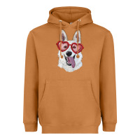 Meerkat white shepherd with love glasses Heavyweight Hoodie - RanaPortraitStore