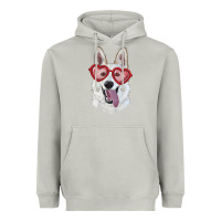 Moon Dust white shepherd with love glasses Heavyweight Hoodie - RanaPortraitStore