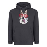 Smoke white shepherd with love glasses Heavyweight Hoodie - RanaPortraitStore