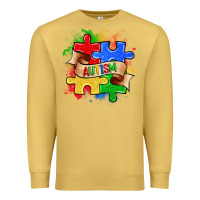 Antique Gold autism puzzle pieces Premium Sweatshirt - Zillion Design Studio