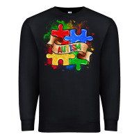 Black autism puzzle pieces Premium Sweatshirt - Zillion Design Studio