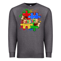 Charcoal Heather autism puzzle pieces Premium Sweatshirt - Zillion Design Studio