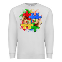 Dove Grey autism puzzle pieces Premium Sweatshirt - Zillion Design Studio